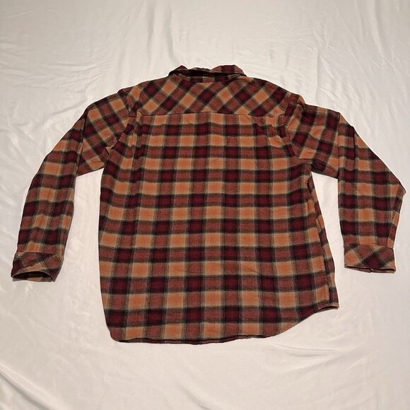 Billabong Flannel Mens Medium Orange Plaid Coastline Core Fit Stretch Shirt Sz M - Picture 9 of 9